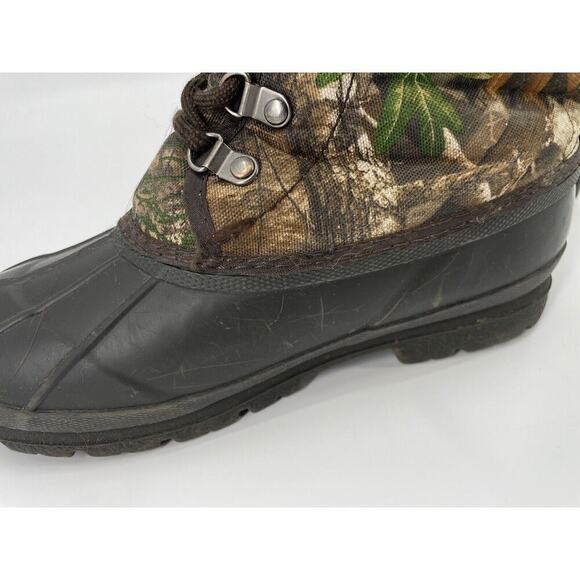 Magellan Camo Hunting Duck Boots Youth Size 4 Realtree Fishing Rain Mud Rubber - Picture 4 of 12
